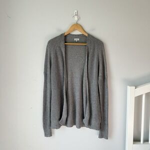 Crippen Women's Gray Linen Cotton Knit Open Front Cardigan Size XS/S